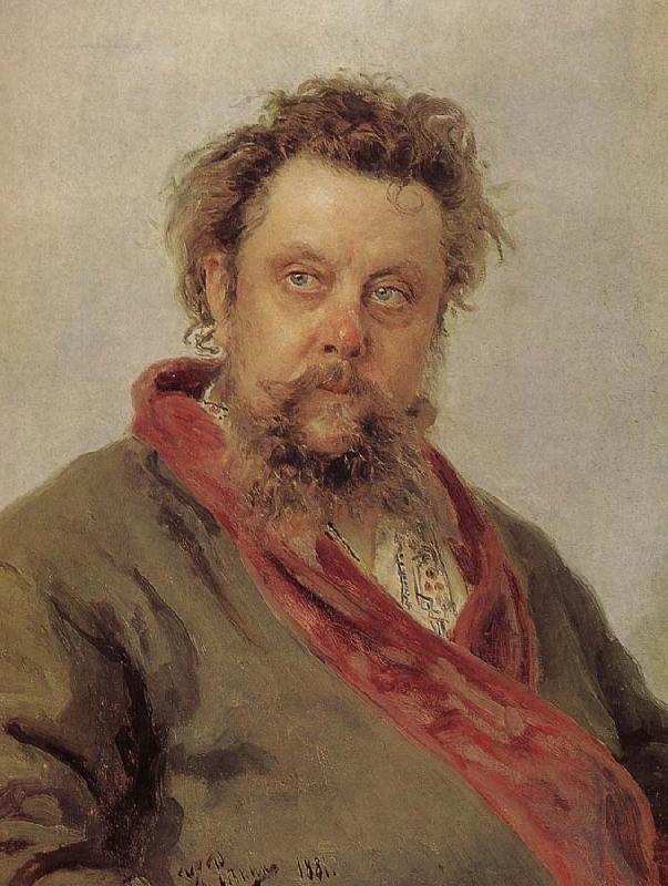 Ilia Efimovich Repin Mussorgsky portrait oil painting image